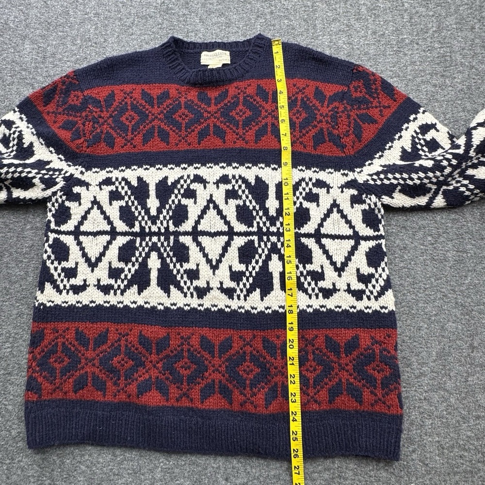 American Eagle Fair Isle Sweater Mens Sz L Lambs Wool Chunky Knit Nordic Cabin - Picture 4 of 13